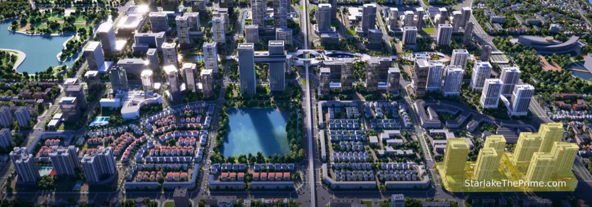 Phối cảnh vị trí Starlake the prime trong khu đô thị Tây Hồ Tây
