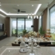 Phòng khách căn hộ mẫu 3 ngủ chung cư Starlake The Prime Tây Hồ Tây