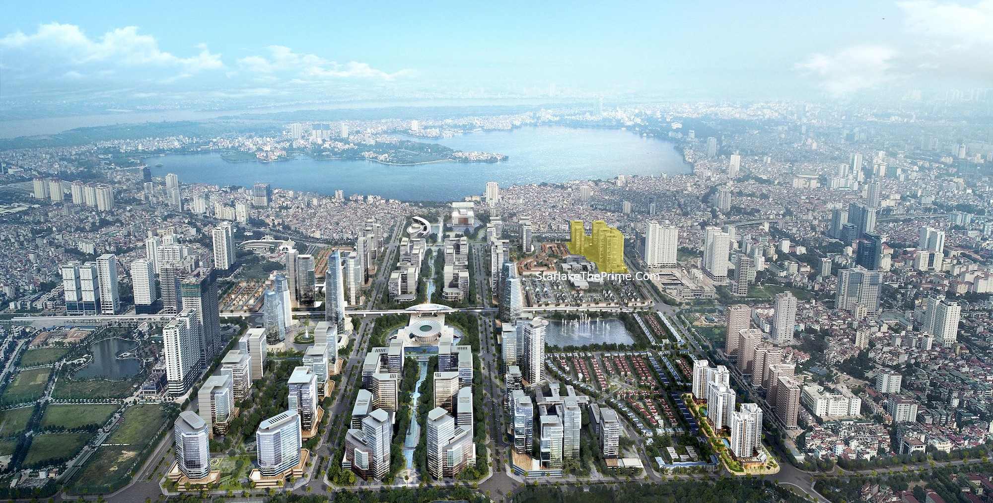 Vị trí The Prime trong tổng thể khu đô thị Starlake Tây Hồ Tây